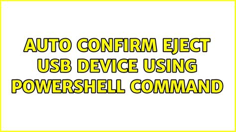 Mencabut USB flasdisk langsung tanpa eject atau safely remove hardware pada Windows 10. . Powershell eject usb